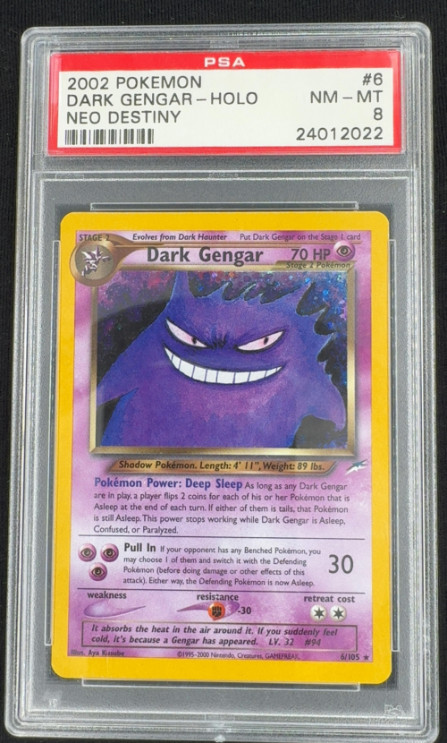 2002 POKEMON NEO DESTINY #6 DARK GENGAR-HOLO [PSA NM-MT 8]