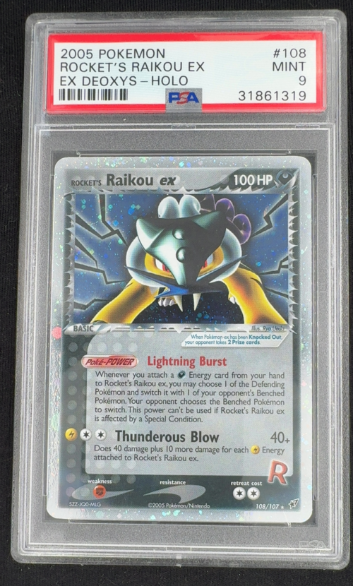 2005 POKEMON EX DEOXYS ROCKET'S RAIKOU EX #108 DEOXYS-HOLO [PSA MINT 9]