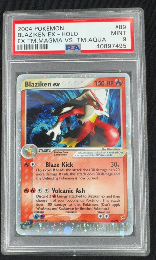 2004 POKEMON EX TEAM MAGMA VS TEAM AQUA BLAZIKEN EX-HOLO #89 [PSA MINT 9]