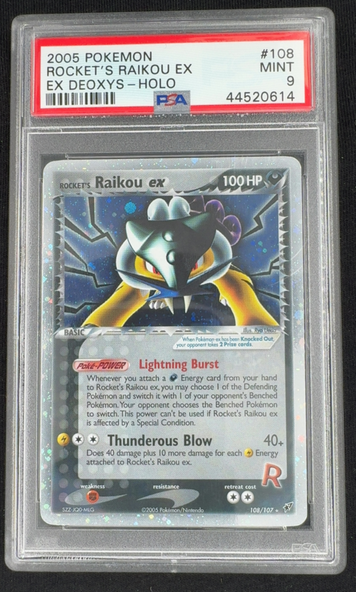 2005 POKEMON EX DEOXYS ROCKET'S RAIKOU EX #108 DEOXYS-HOLO [PSA MINT 9]