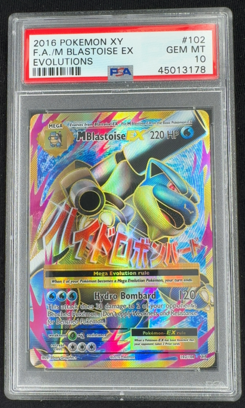 2016 POKEMON XY EVOLUTIONS FA/M BLASTOISE EX #102 EVOLUTIONS [PSA GEM MT 10]