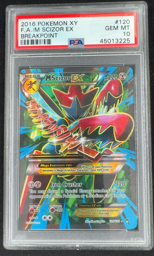 2016 POKEMON XY BREAKPOINT FA/M SCIZOR EX #120 BREAKPOINT [PSA GEM MT 10]