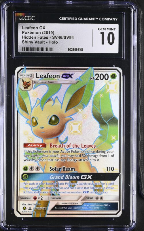 2019 Pokémon Leafeon GX Hidden Fates #SV46/SV94 Shiny Vault [CGC GEM MINT 10]