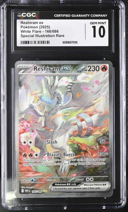 2025 Pokémon Reshiram ex White Flare #166/086 Special Illustration Rare [CGC GEM MINT 10]